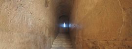 Light from a window at the end of a staircase