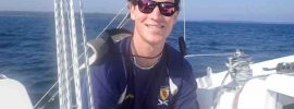 First Mate Alex Kinnaird aboard yacht