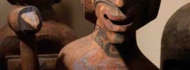 Wooden Totem with knife