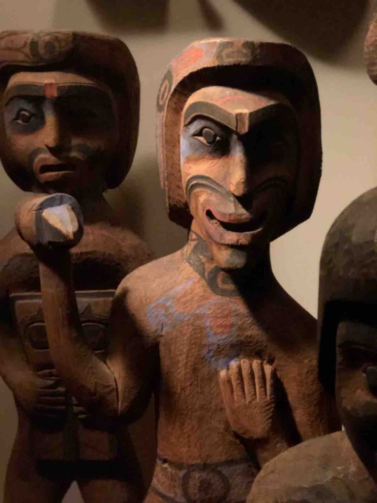 Wooden Totem with knife