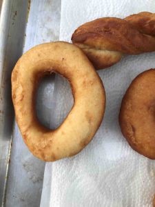 Donuts on baking pan