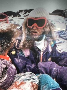 One of the frozen Antartica folks looking at the others.